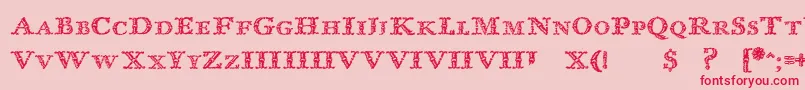 ImprentaRoyalNonpareilTrash Font – Red Fonts on Pink Background