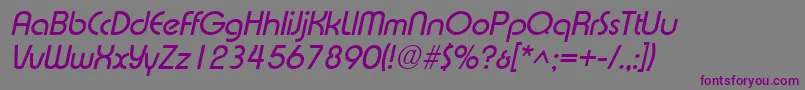 XpressSfItalic-fontti – violetit fontit harmaalla taustalla