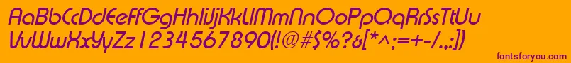 XpressSfItalic Font – Purple Fonts on Orange Background
