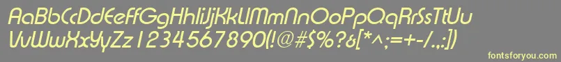 フォントXpressSfItalic – 黄色のフォント、灰色の背景
