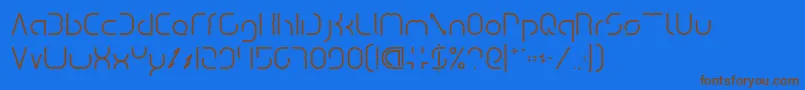 Dismecha Font – Brown Fonts on Blue Background