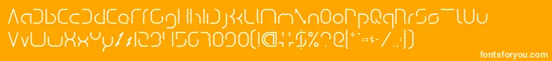 Dismecha Font – White Fonts on Orange Background