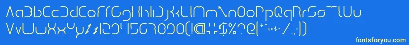 Dismecha Font – Yellow Fonts on Blue Background