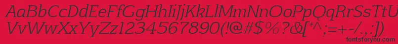 AftaserifthinItalic Font – Black Fonts on Red Background