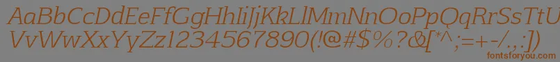 AftaserifthinItalic Font – Brown Fonts on Gray Background