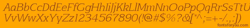 AftaserifthinItalic Font – Brown Fonts on Orange Background