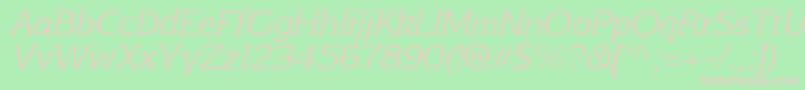 AftaserifthinItalic Font – Pink Fonts on Green Background