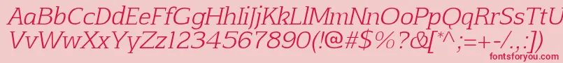 fuente AftaserifthinItalic – Fuentes Rojas Sobre Fondo Rosa
