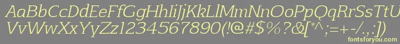 AftaserifthinItalic Font – Yellow Fonts on Gray Background