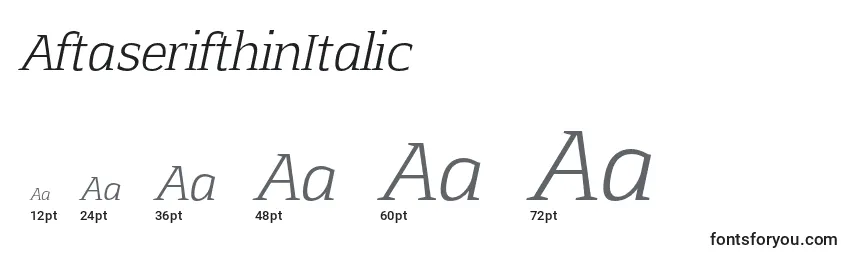 Размеры шрифта AftaserifthinItalic