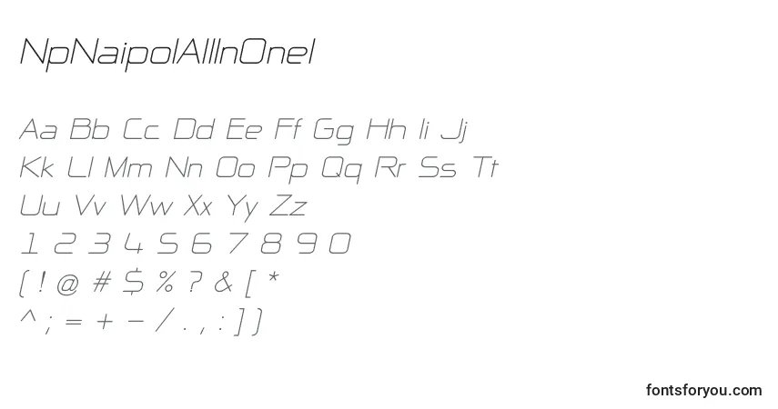 Schriftart NpNaipolAllInOneI – Alphabet, Zahlen, spezielle Symbole