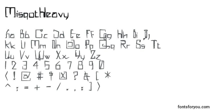 A fonte MisqotHeavy – alfabeto, números, caracteres especiais