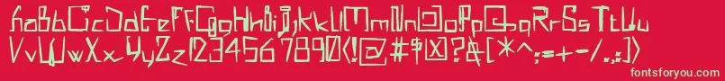 MisqotHeavy Font – Green Fonts on Red Background