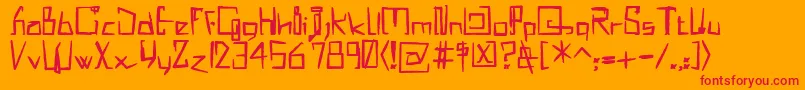 MisqotHeavy Font – Red Fonts on Orange Background