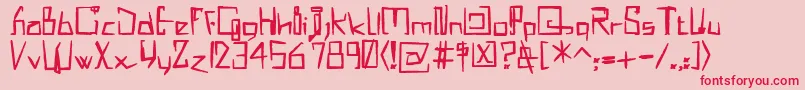 MisqotHeavy Font – Red Fonts on Pink Background