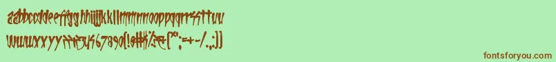 フォントLifeInTheFastLane – 緑の背景に茶色のフォント