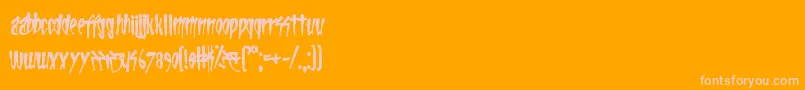 LifeInTheFastLane-fontti – vaaleanpunaiset fontit oranssilla taustalla
