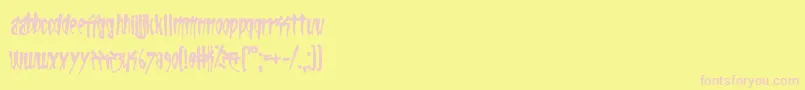 LifeInTheFastLane-fontti – vaaleanpunaiset fontit keltaisella taustalla