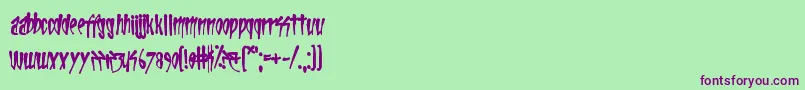 LifeInTheFastLane Font – Purple Fonts on Green Background
