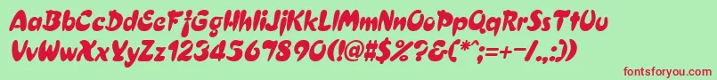 CressidaItalic Font – Red Fonts on Green Background
