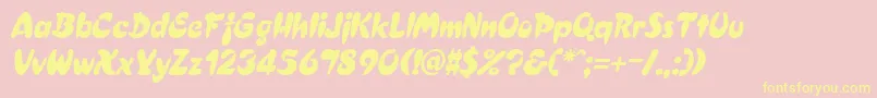CressidaItalic Font – Yellow Fonts on Pink Background