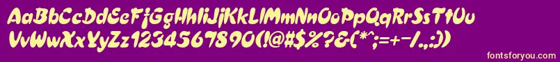 Police CressidaItalic – polices jaunes sur fond violet
