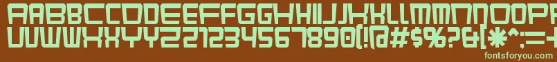 KarnivoreKluster-fontti – vihreät fontit ruskealla taustalla