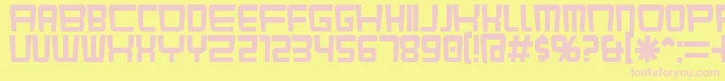 KarnivoreKluster-fontti – vaaleanpunaiset fontit keltaisella taustalla