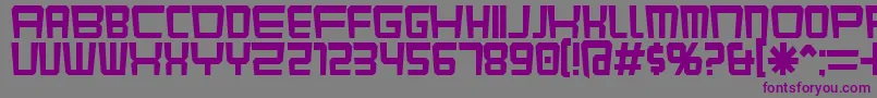 フォントKarnivoreKluster – 紫色のフォント、灰色の背景