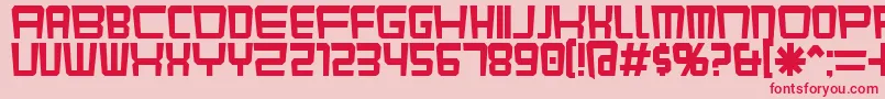 Fonte KarnivoreKluster – fontes vermelhas em um fundo rosa