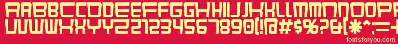 KarnivoreKluster Font – Yellow Fonts on Red Background