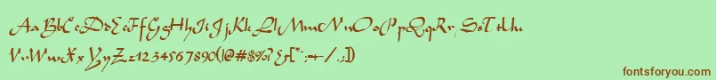 Шрифт TidannRegular – коричневые шрифты на зелёном фоне