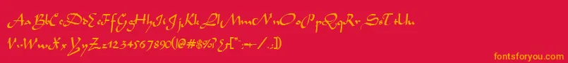 フォントTidannRegular – 赤い背景にオレンジの文字