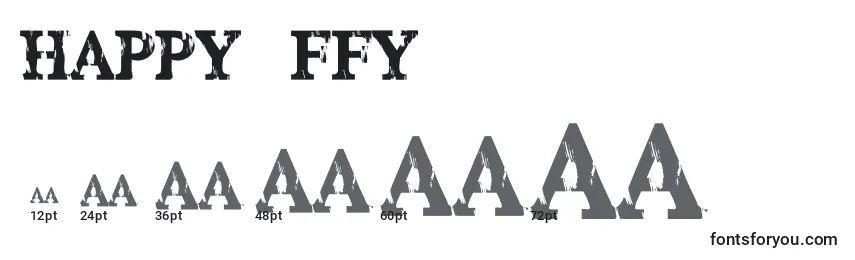 Размеры шрифта Happy ffy