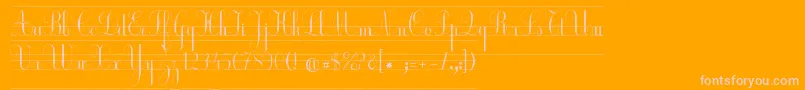 EcCp Font – Pink Fonts on Orange Background