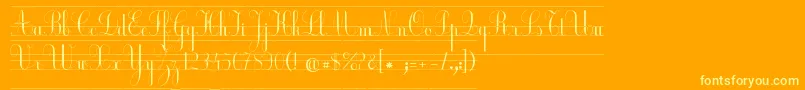 EcCp Font – Yellow Fonts on Orange Background