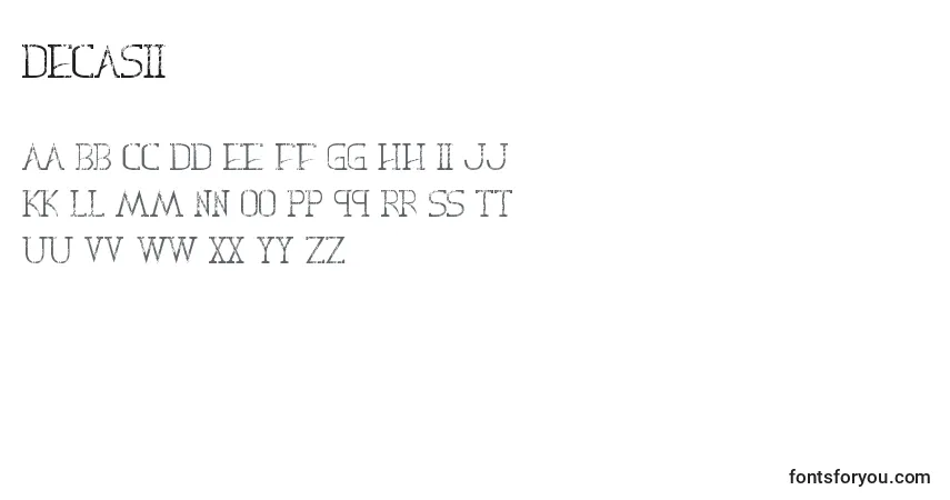 Schriftart DecasIi – Alphabet, Zahlen, spezielle Symbole