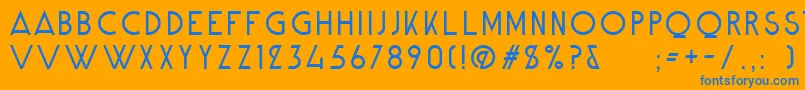 AlpineTypefaceCleanLight Font – Blue Fonts on Orange Background