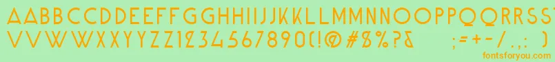 AlpineTypefaceCleanLight Font – Orange Fonts on Green Background