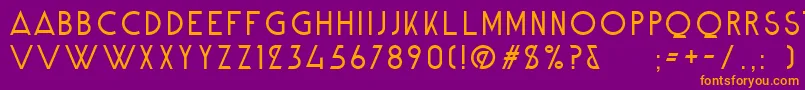 AlpineTypefaceCleanLight Font – Orange Fonts on Purple Background