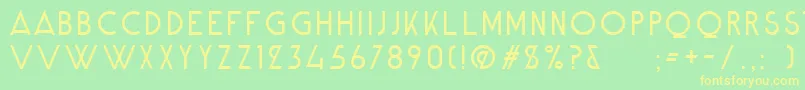 AlpineTypefaceCleanLight Font – Yellow Fonts on Green Background