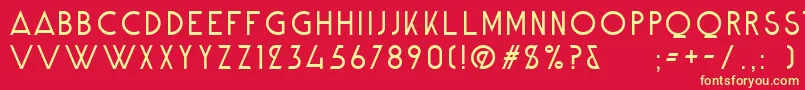AlpineTypefaceCleanLight Font – Yellow Fonts on Red Background