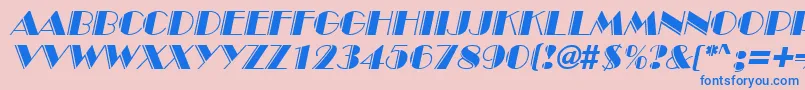 BroadwayengravedItalic Font – Blue Fonts on Pink Background