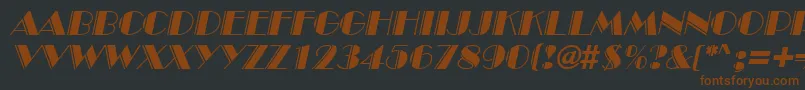 BroadwayengravedItalic Font – Brown Fonts on Black Background
