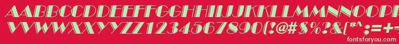 BroadwayengravedItalic Font – Green Fonts on Red Background