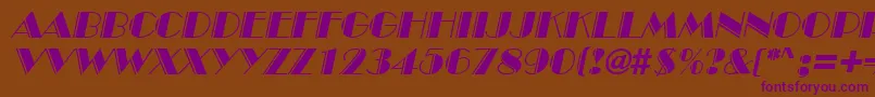 BroadwayengravedItalic Font – Purple Fonts on Brown Background