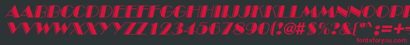 BroadwayengravedItalic Font – Red Fonts on Black Background