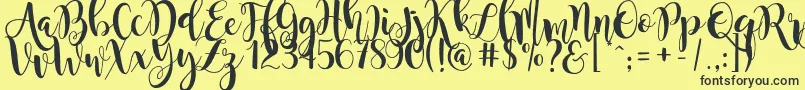 MagnoliaSky Font – Black Fonts on Yellow Background