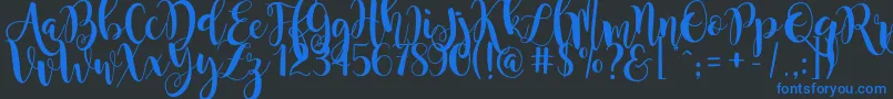 MagnoliaSky Font – Blue Fonts on Black Background