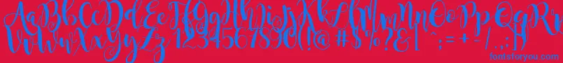 MagnoliaSky Font – Blue Fonts on Red Background